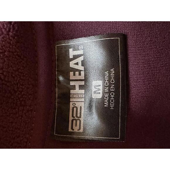 Women's Burgundy Fleece Pullover Jacket with Snap Collar - Picture 4 of 4